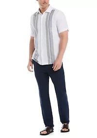 Yarn Dyed Panel Dobby Stripe Shirt