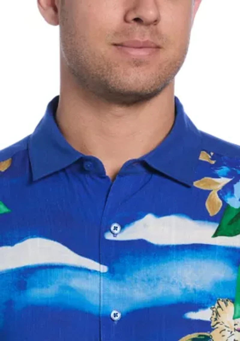 Big & Tall Tropical Print Shirt