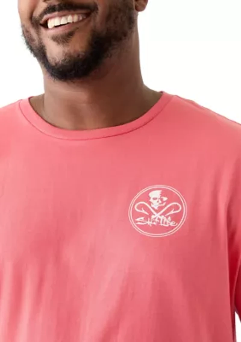 Men's Big Skull and Hooks Graphic T-Shirt