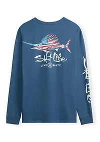 Men's Sailfish ‘N Bones Long Sleeve 30s Graphic T-Shirt