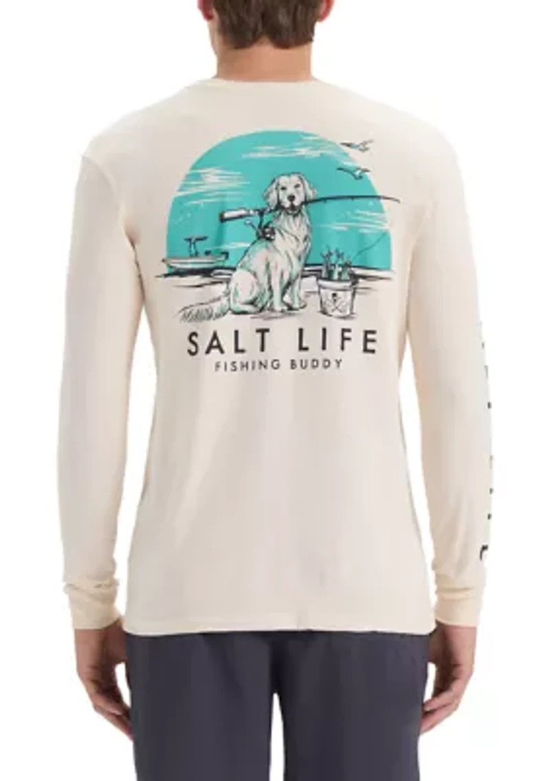 Men's Fishing Buddy Long Sleeve 30s Graphic T-Shirt
