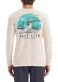 Men's Fishing Buddy Long Sleeve 30s Graphic T-Shirt