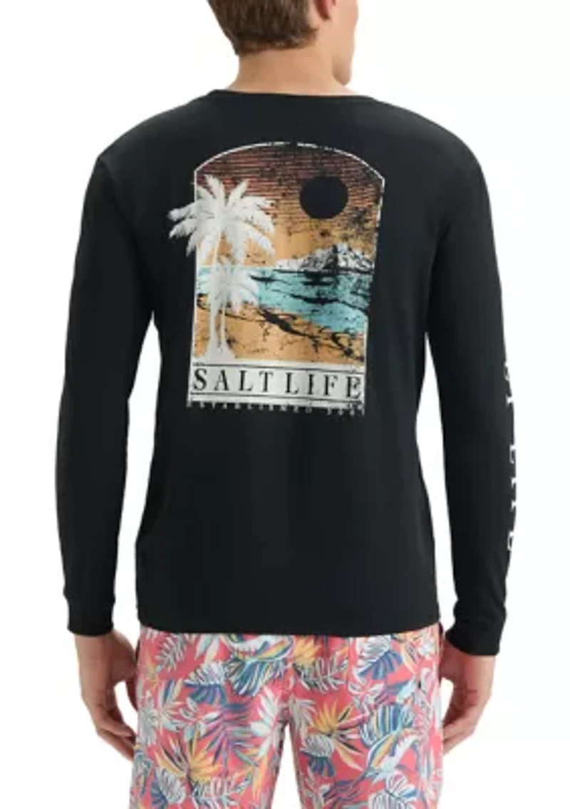 Palm Islet Long Sleeve Graphic T-Shirt