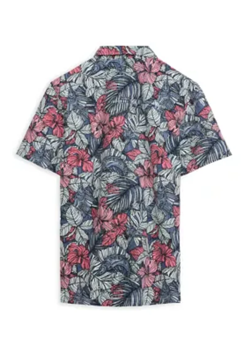 Salt Life Men's Sailfish Blossom Short Sleeve Woven Shirt