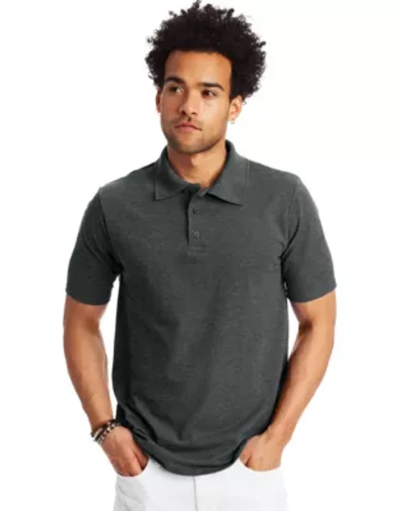 Hanes Men's Pique Polo Shirt (Big & Tall Sizes Available)