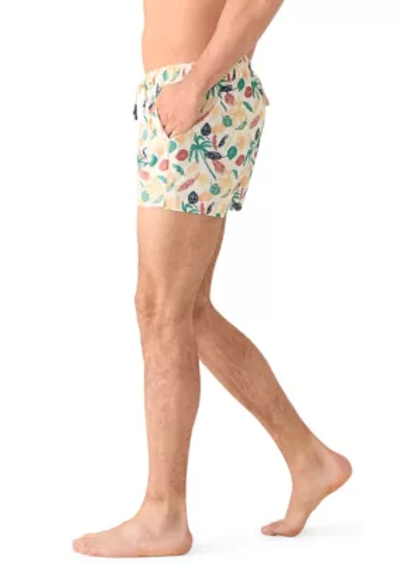 Microfiber Woven Tropical Swim Trunks