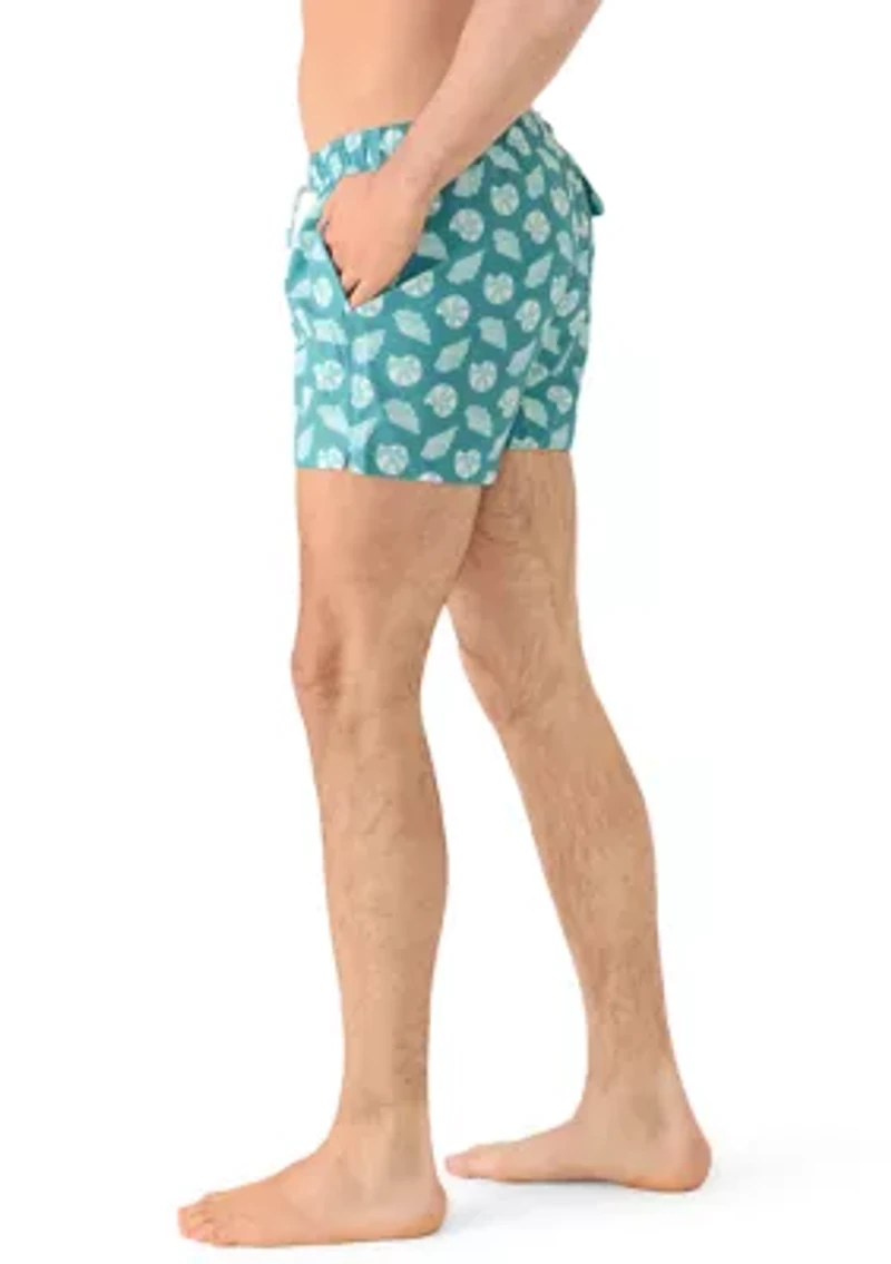 Microfiber Woven Seashell Swim Trunks