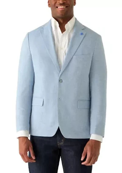 Men's Single-Breast Full-Lined Flat Pocket Woven Jacket