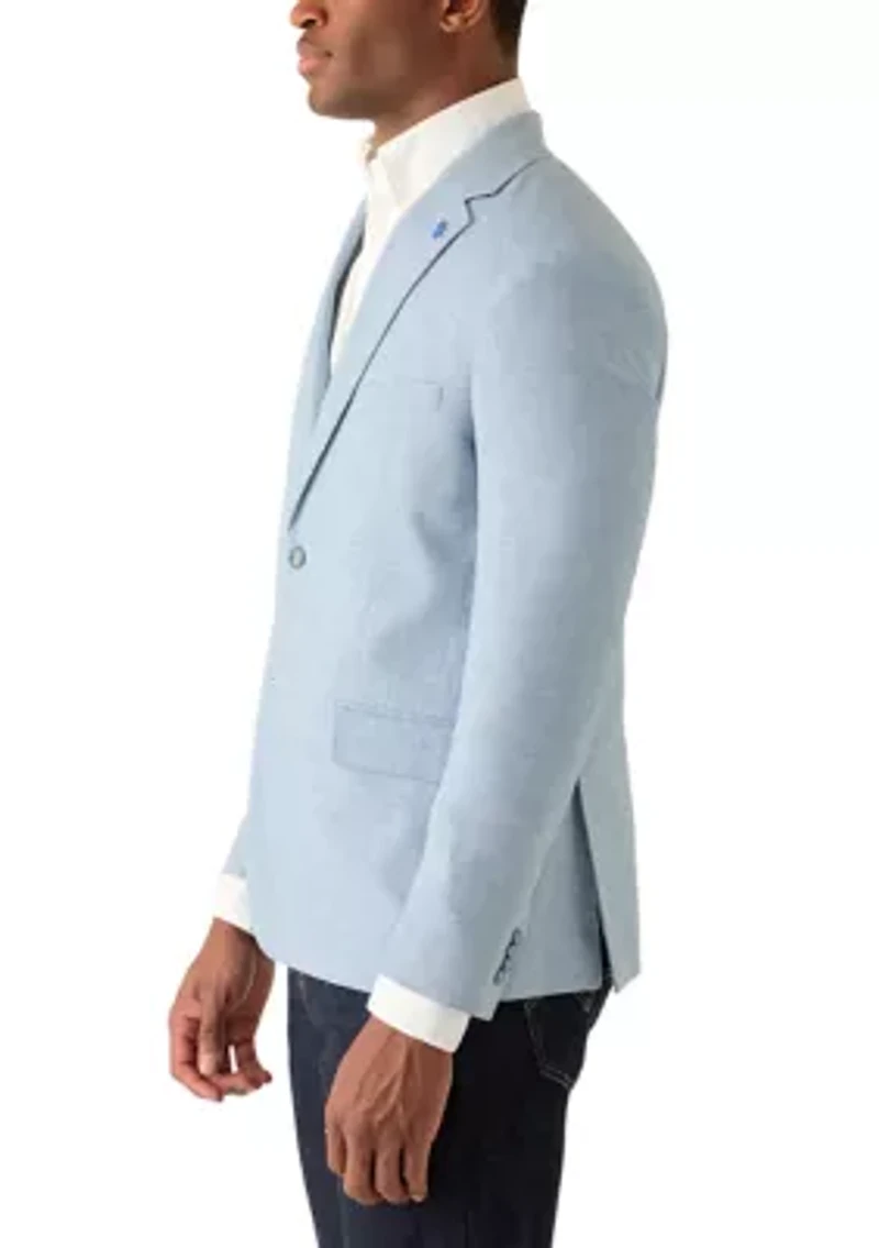 Men's Single-Breast Full-Lined Flat Pocket Woven Jacket