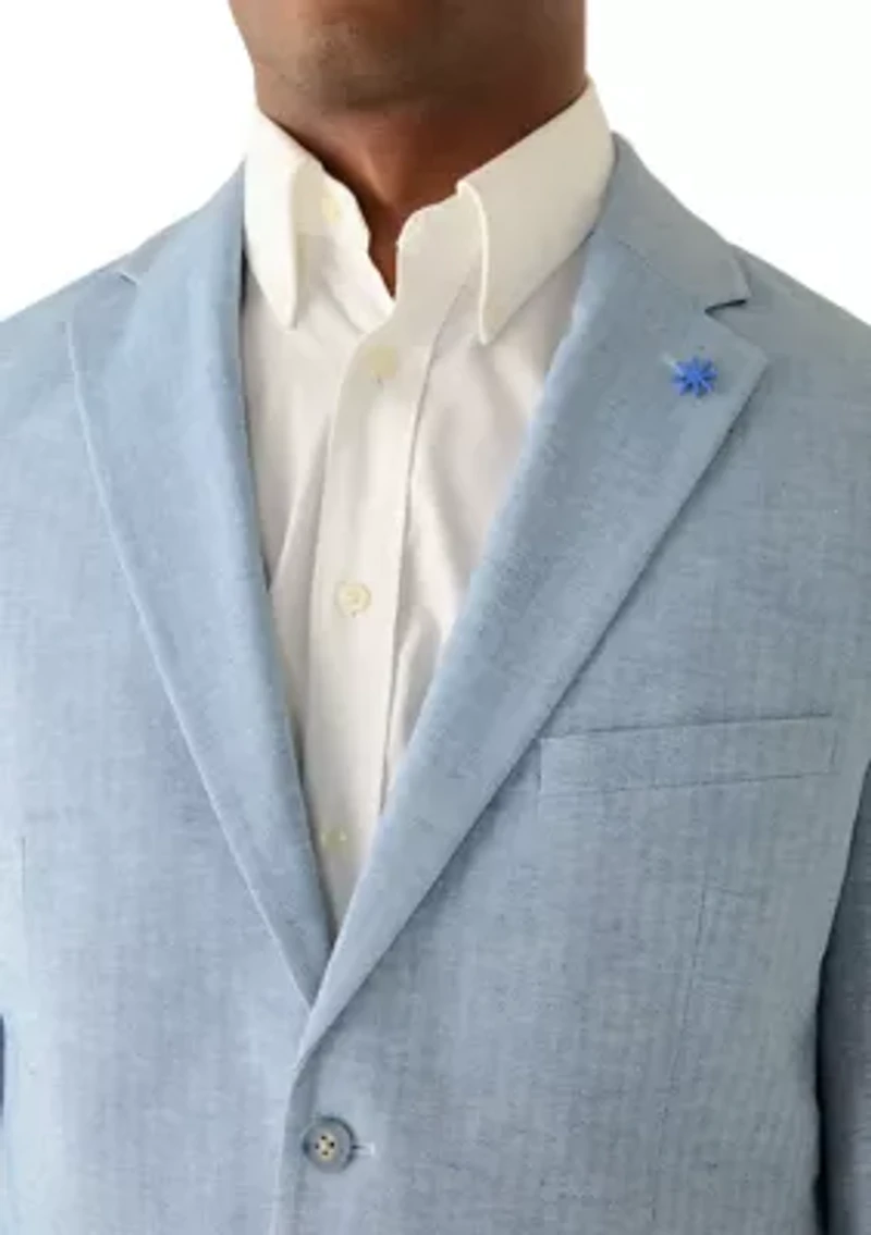 Men's Single-Breast Full-Lined Flat Pocket Woven Jacket