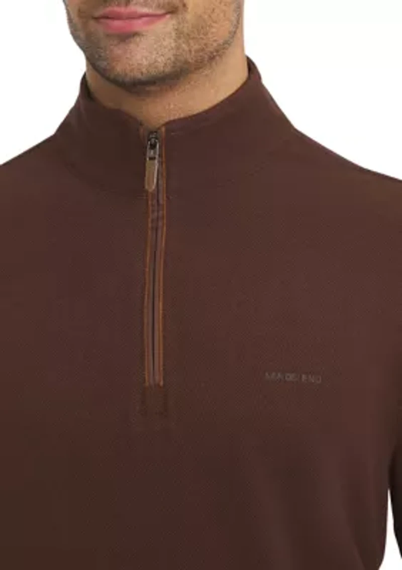 Men's Brushed Pique 1/4 Zip Pullover