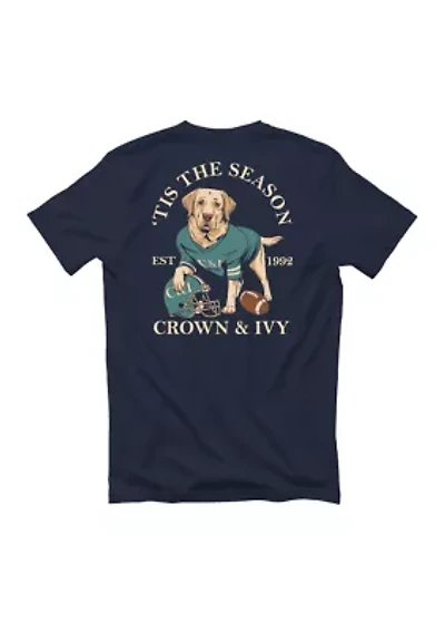 Football Dog Graphic T-Shirt