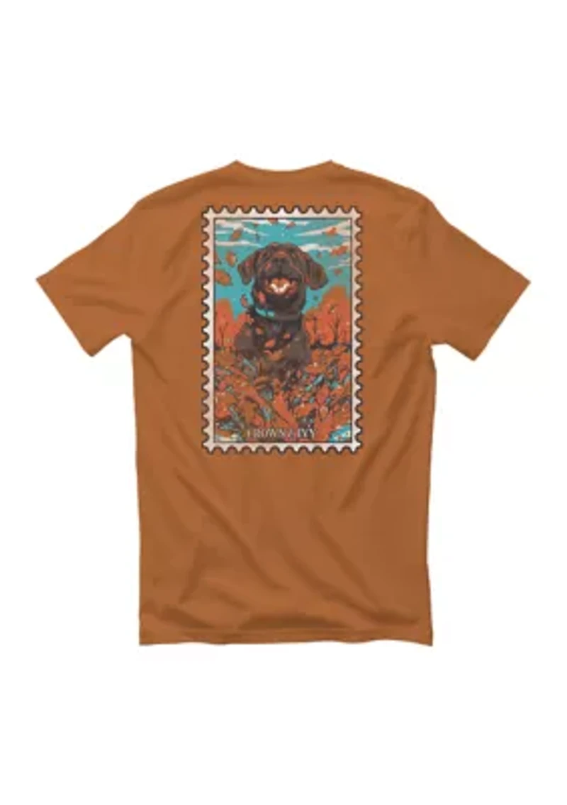 Fall Stamp Dog Graphic T-Shirt