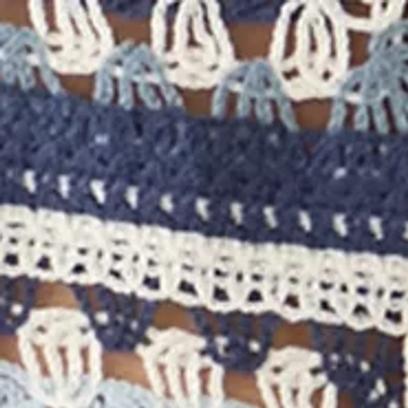 Men's Short Sleeve Notch Collar Crochet Shirt