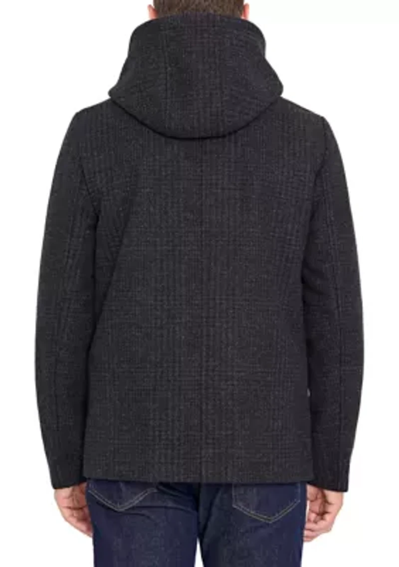 Wool Blazer Coat with Hood