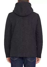 Wool Blazer Coat with Hood