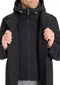 Wool Blazer Coat with Hood