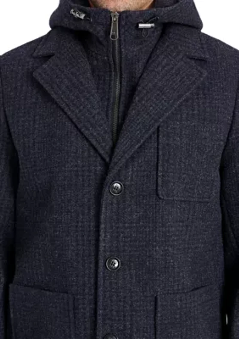 Wool Blazer Coat with Hood