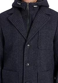 Wool Blazer Coat with Hood