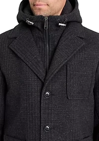 Wool Blazer Coat with Hood