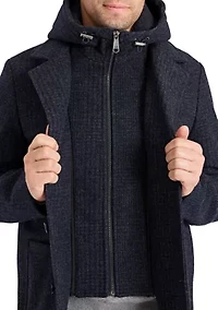 Wool Blazer Coat with Hood