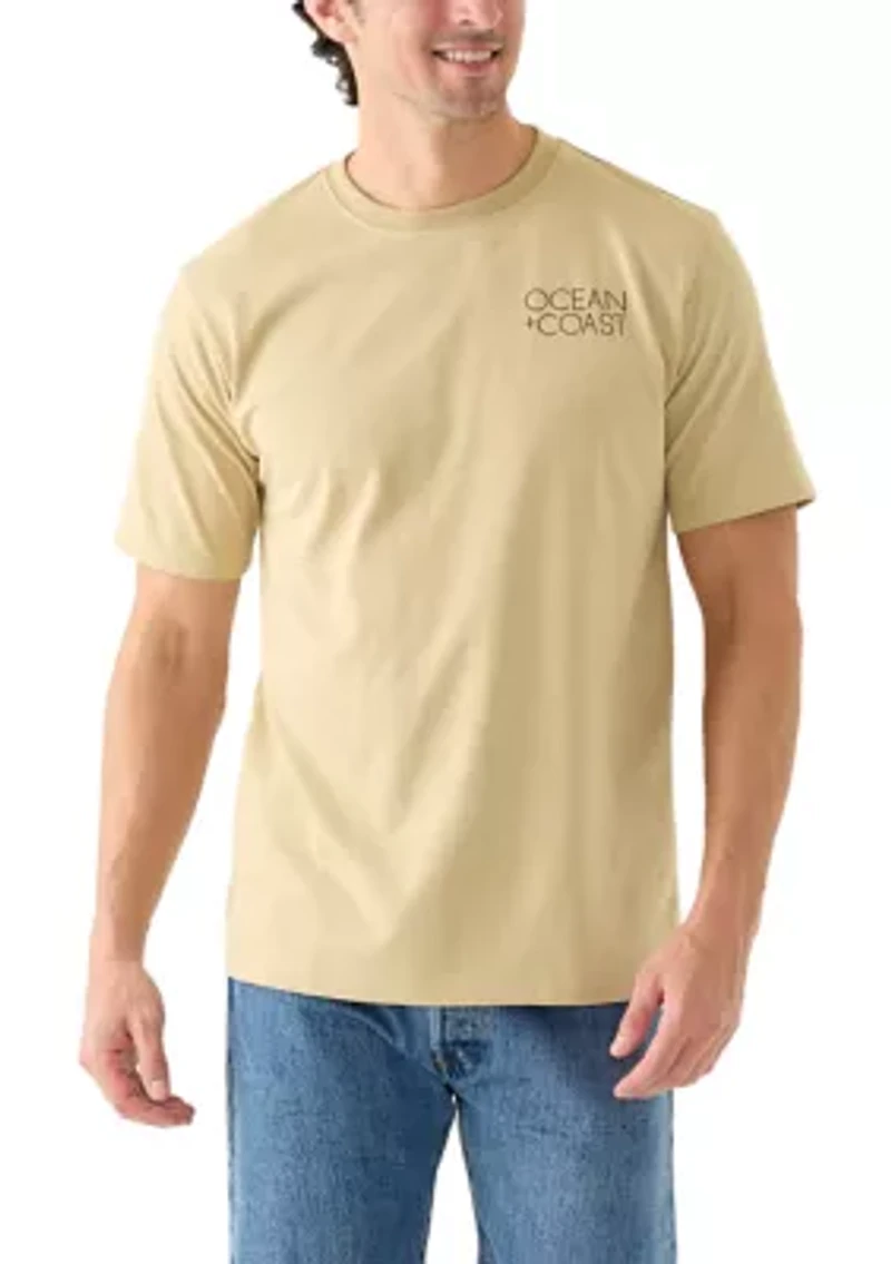 Men's Short Sleeve Mountain Deer Graphic T-Shirt