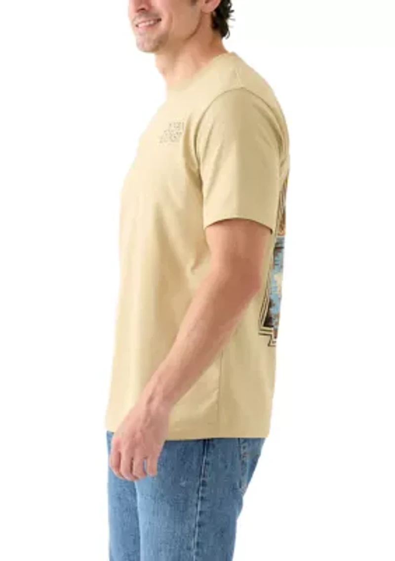 Men's Short Sleeve Mountain Deer Graphic T-Shirt