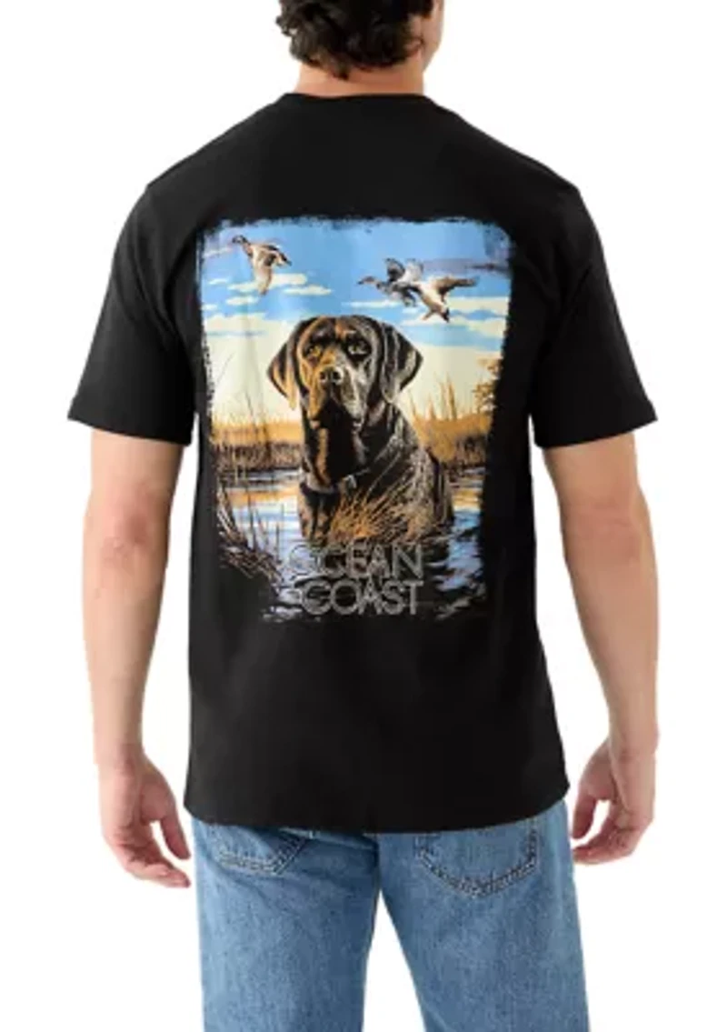 Men's Short Sleeve Graphic Hunting Dog T-Shirt