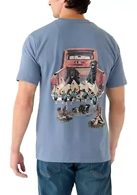 Men's Short Sleeve Graphic Hunting Dog Truck T-Shirt