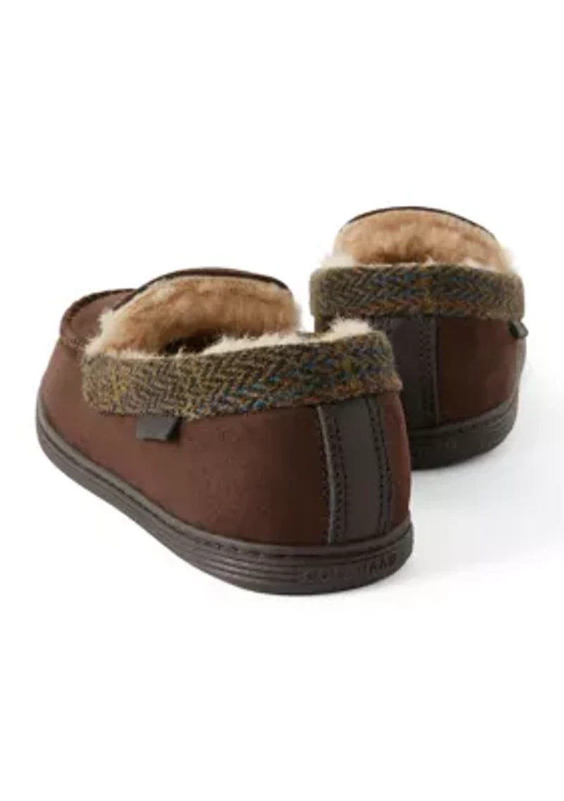 Venetian Slippers with Plaid Collar