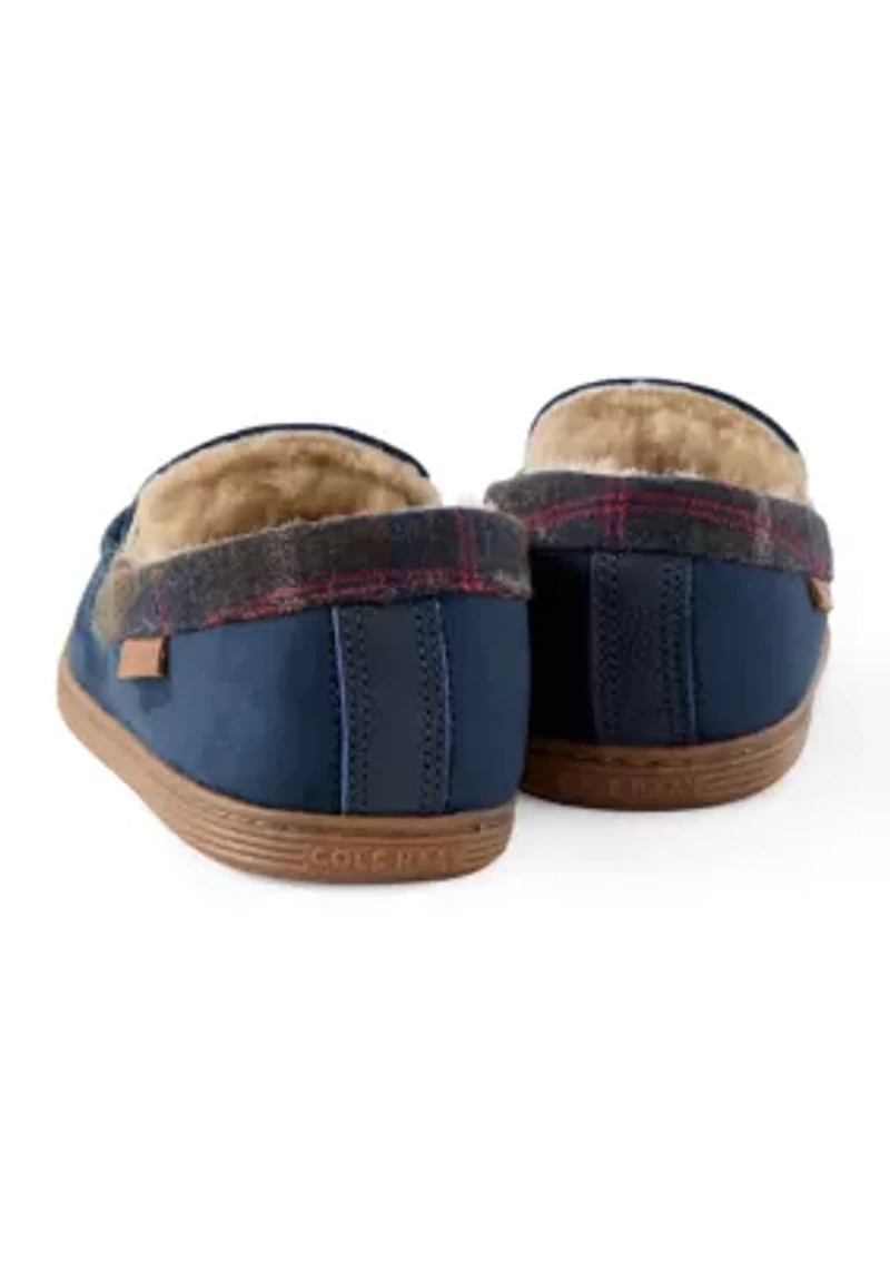 Venetian Slippers with Plaid Collar