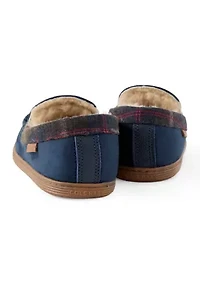 Venetian Slippers with Plaid Collar