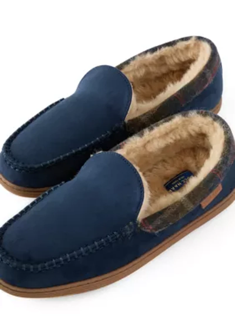 Venetian Slippers with Plaid Collar