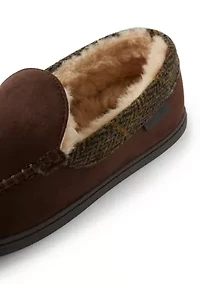 Venetian Slippers with Plaid Collar