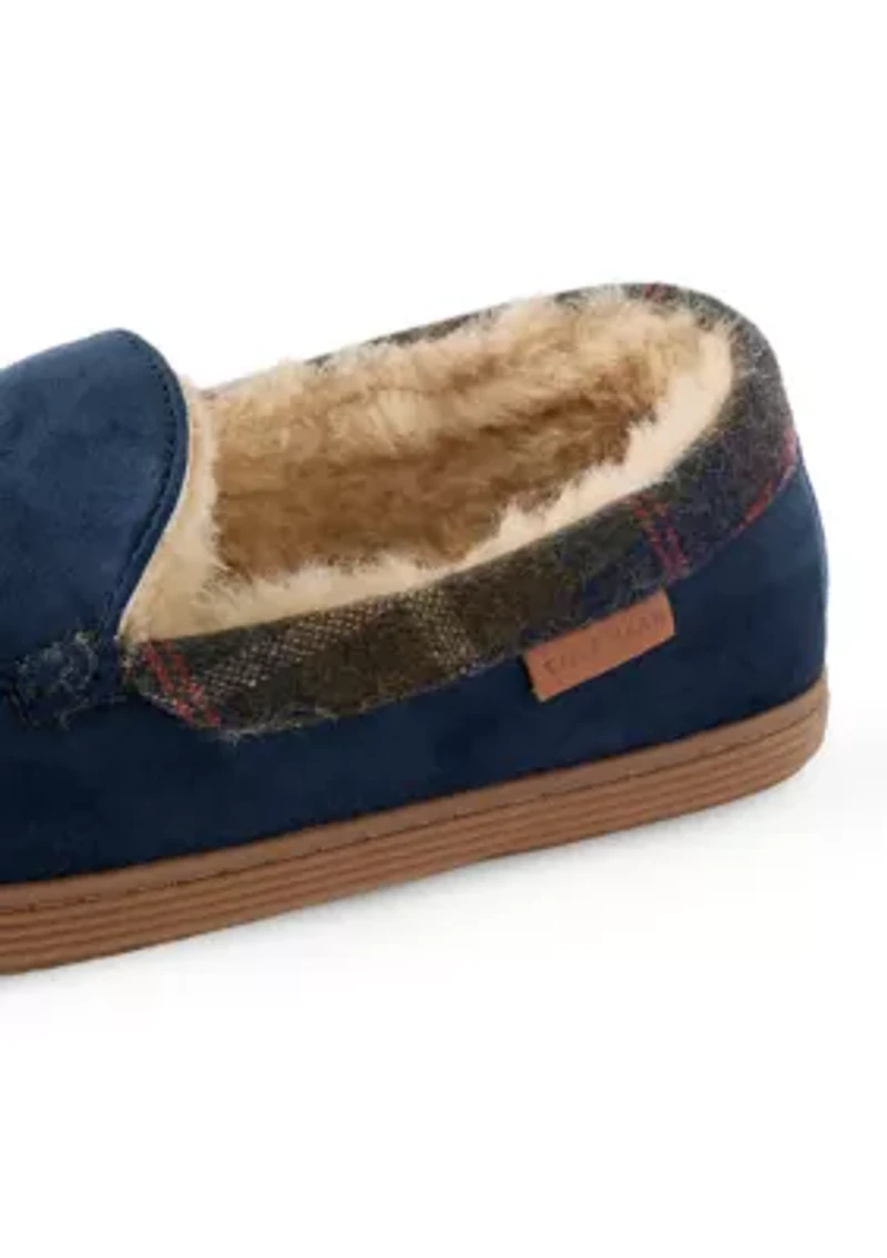 Venetian Slippers with Plaid Collar