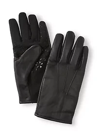 Men's Leather Glove with Point and Stretch Palm