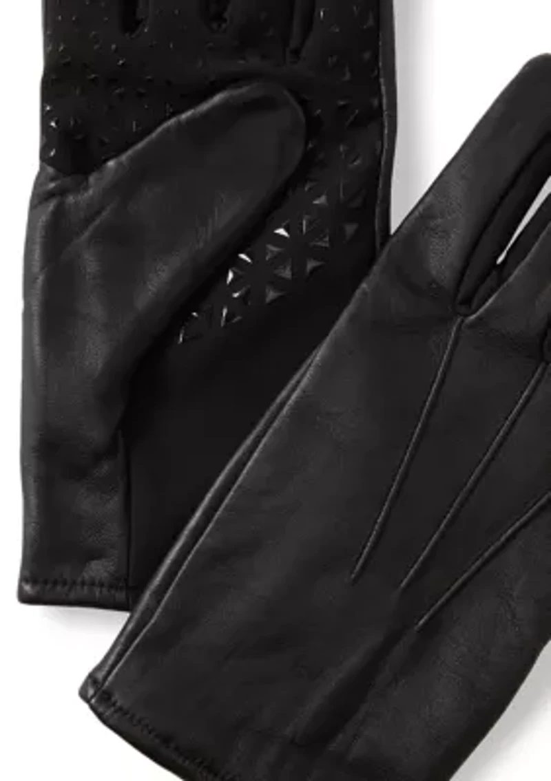 Men's Leather Glove with Point and Stretch Palm