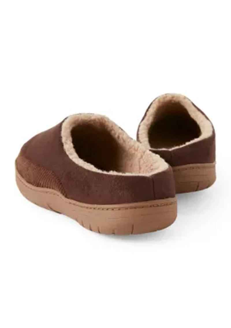Microsuede Cord Clogs