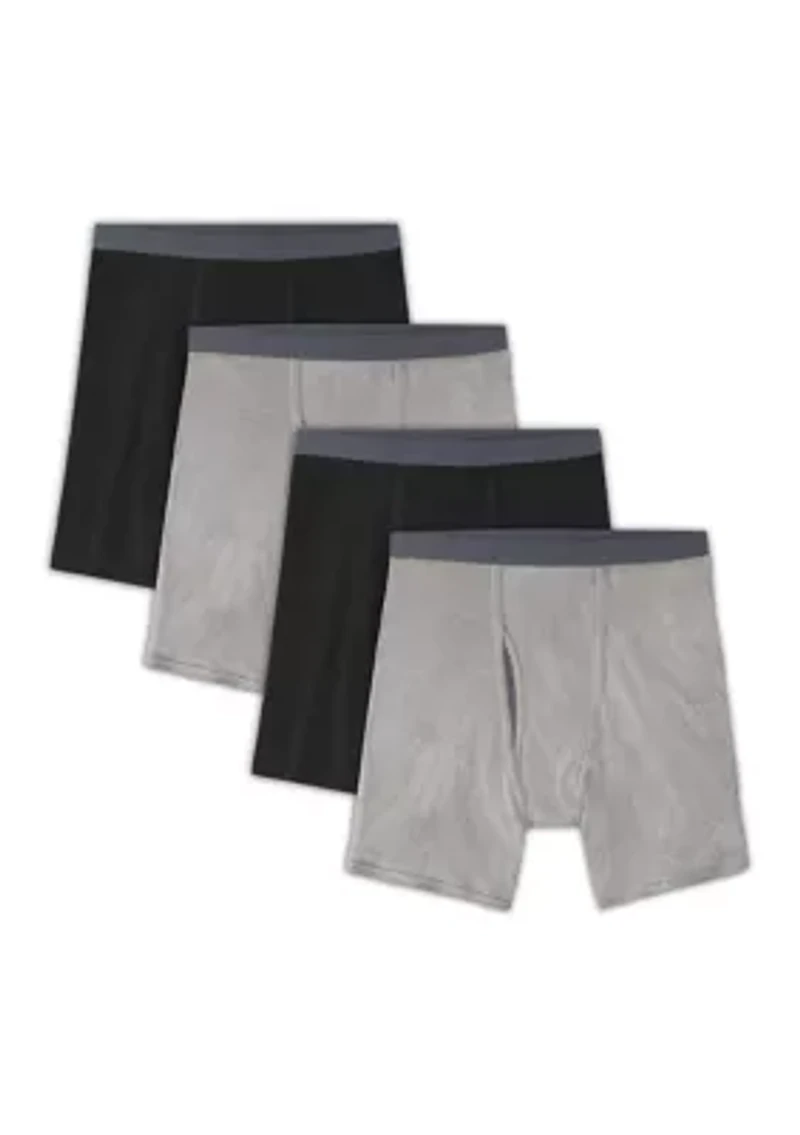 Men's Premium CoolZone® Boxer Briefs, Black and Gray 4 Pack