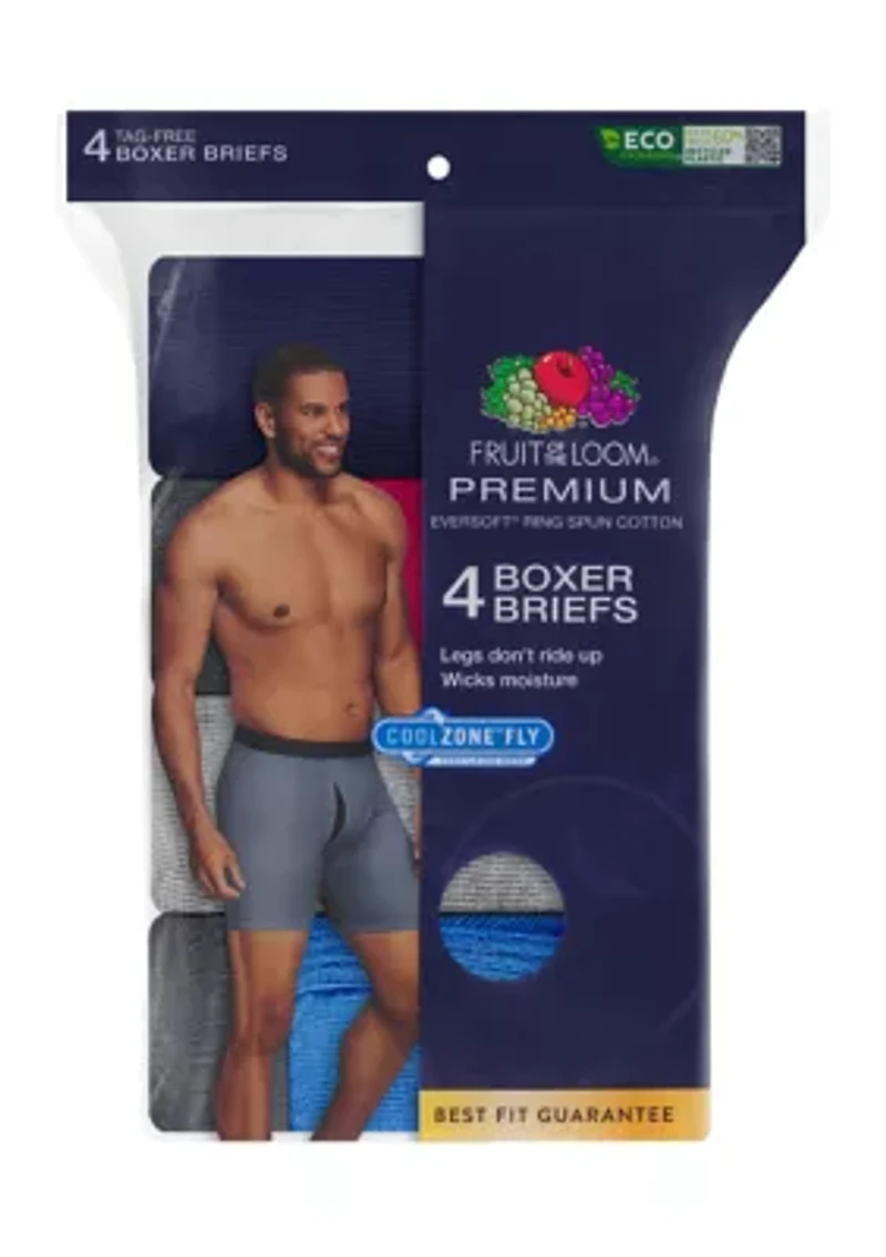 Men's Premium CoolZone® Boxer Briefs, Assorted 4 Pack