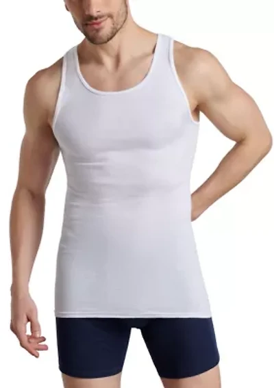 Men's Premium A-Shirt, White 4 Pack
