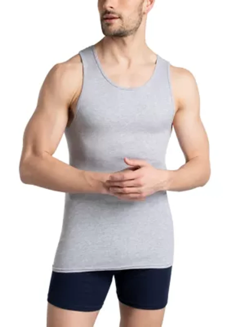 Men's Premium A-Shirt, Black and Gray 4 Pack