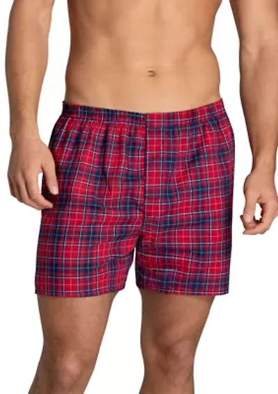 Premium Woven Plaid Boxers Assorted - 4 Pack