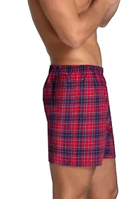 Premium Woven Plaid Boxers Assorted - 4 Pack
