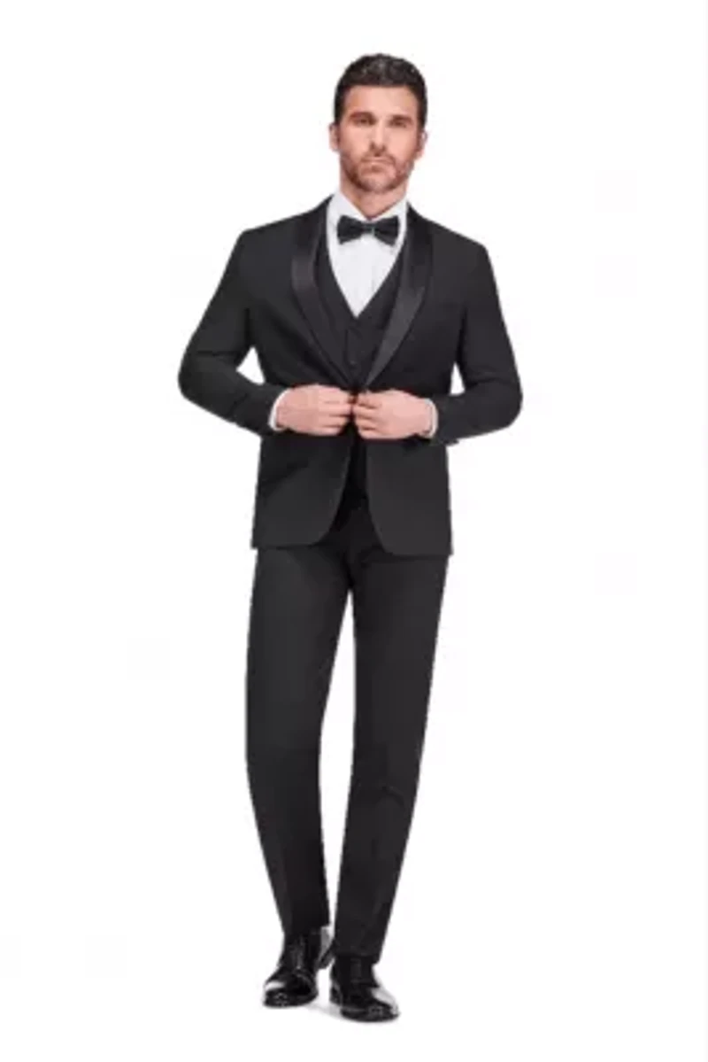 Men's Premium 3 Pc Shawl Lapel Slim Fit Tuxedo Set