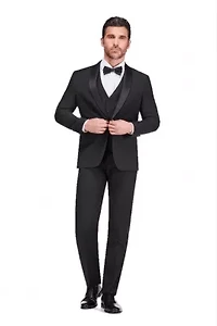 Men's Premium 3 Pc Shawl Lapel Slim Fit Tuxedo Set