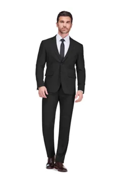 Gino Vitale Men's 2-Piece 4-Way Stretch Notch Lapel Slim Fit Suit