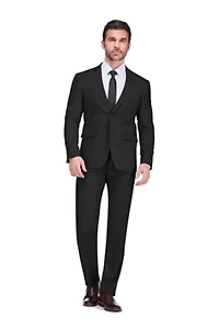 Gino Vitale Men's 2-Piece 4-Way Stretch Notch Lapel Slim Fit Suit