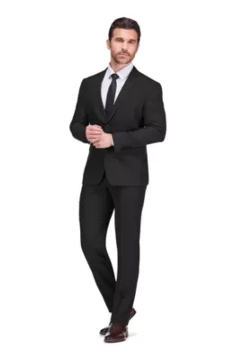 Gino Vitale Men's 2-Piece 4-Way Stretch Notch Lapel Slim Fit Suit