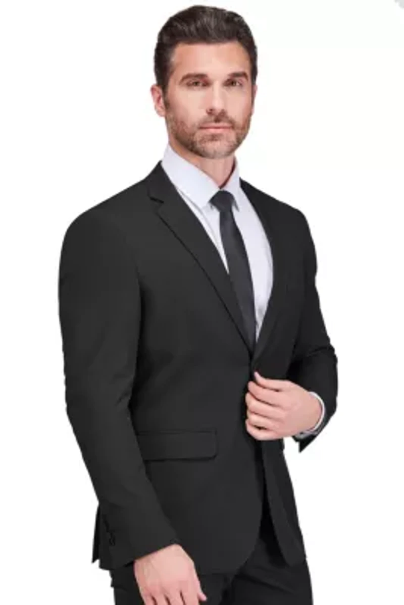 Gino Vitale Men's 2-Piece 4-Way Stretch Notch Lapel Slim Fit Suit